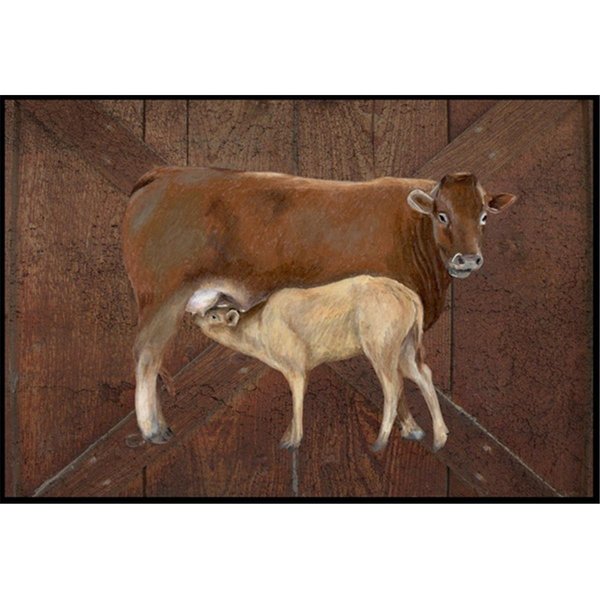 Carolines Treasures Cow Momma and Baby Indoor or Outdoor Mat SB3074JMAT